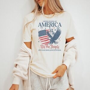 Eagle American Flag Patriotic Graphic Tee 250 Year Commemorative